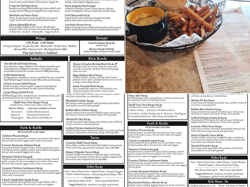 The Breakwall Menu