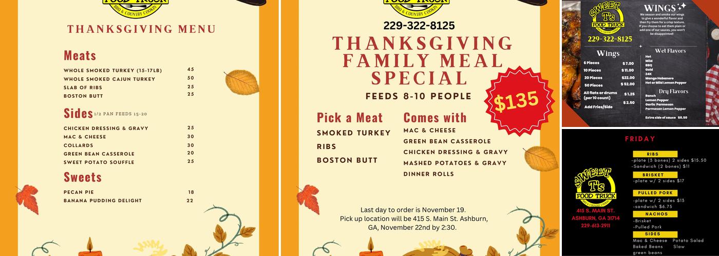 Sweet T's Food Truck LLC Menu