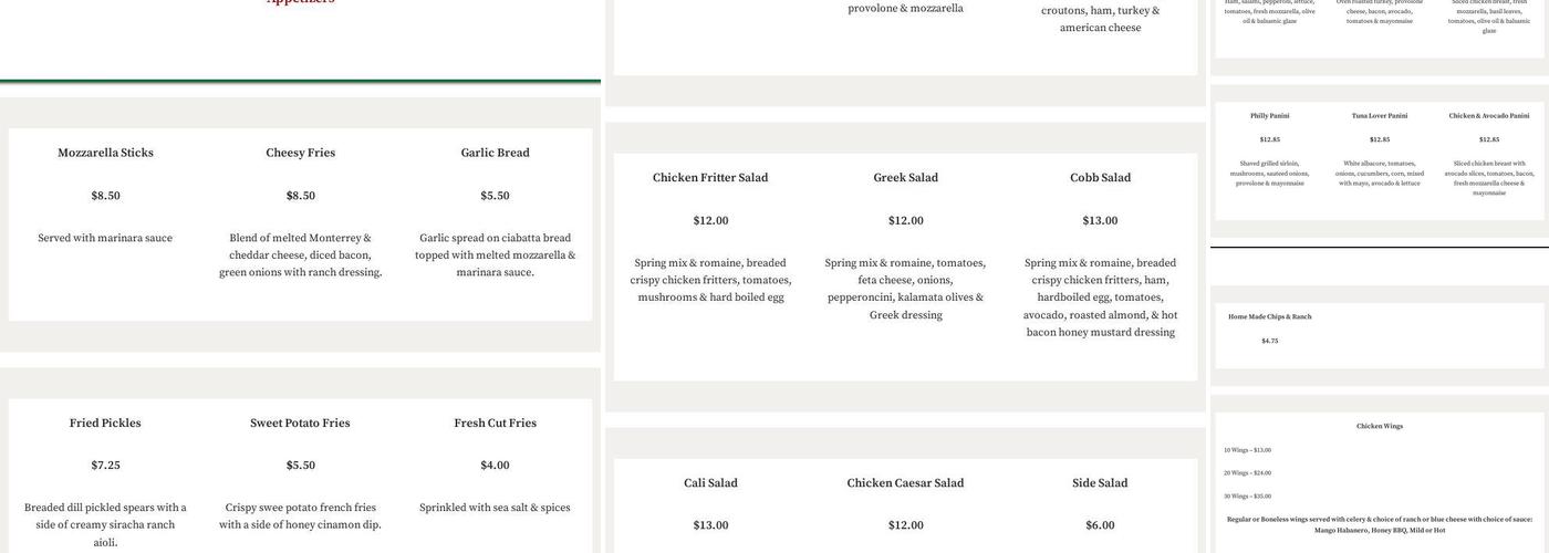 LUIGIS PIZZA FACTORY Menu