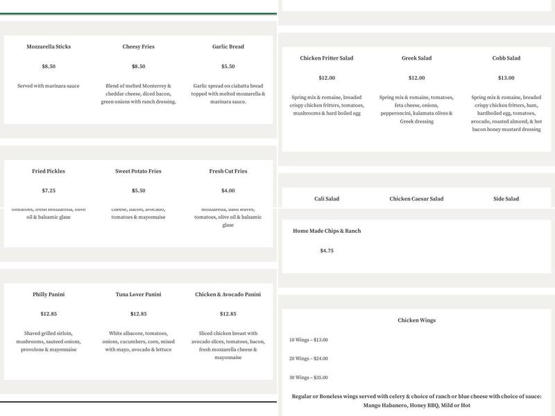 LUIGIS PIZZA FACTORY Menu