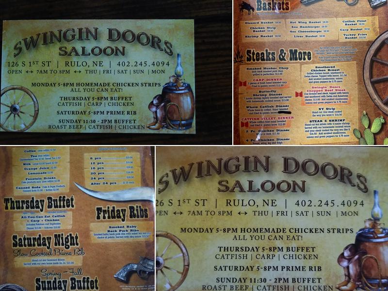 Ye Ole Tyme Saloon Menu