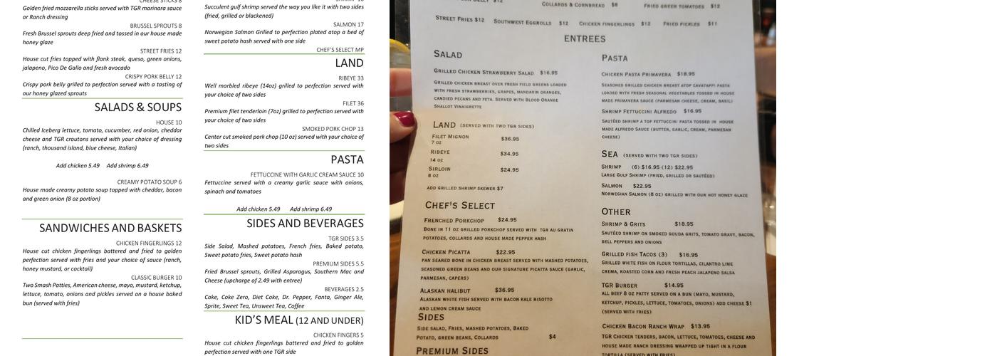 The Ginger Root Menu