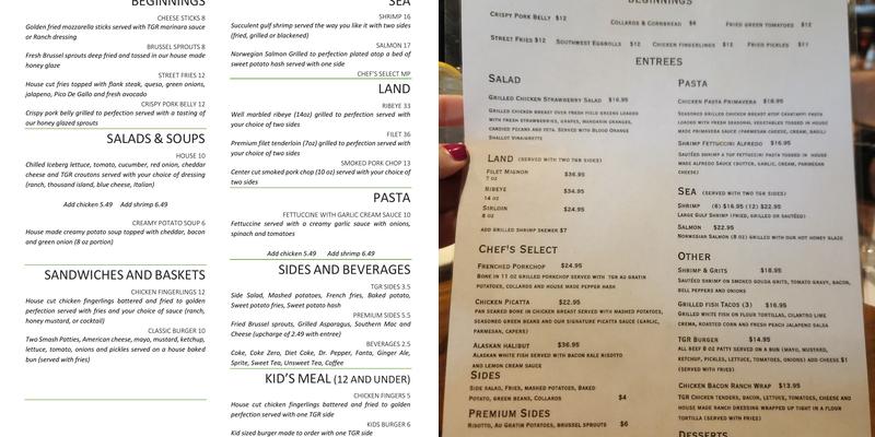 The Ginger Root Menu