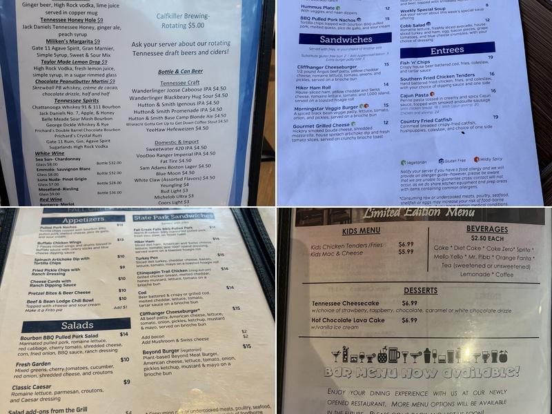 The Restaurant at Fall Creek Falls Menu