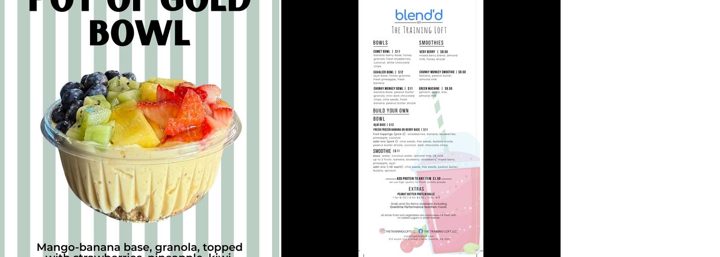 blend'd smoothie bar Menu