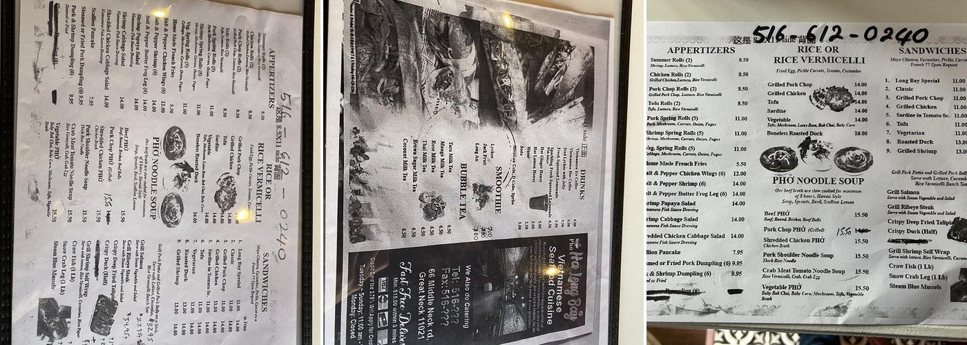 Ha Long Bay 2 Menu