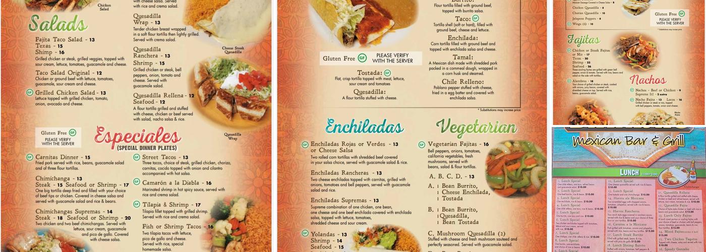 BARAJAS MEXICAN BAR & GRILL Menu