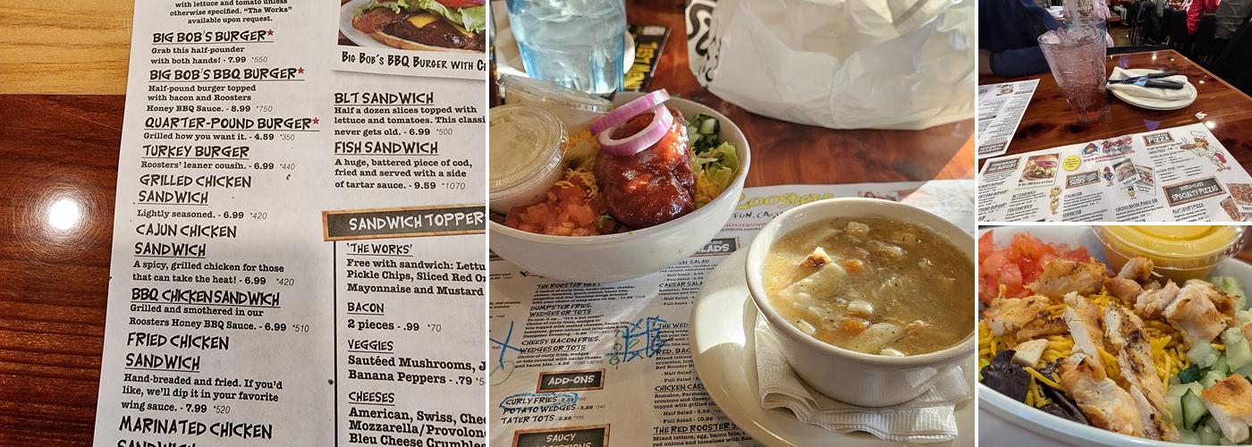 Roosters Menu