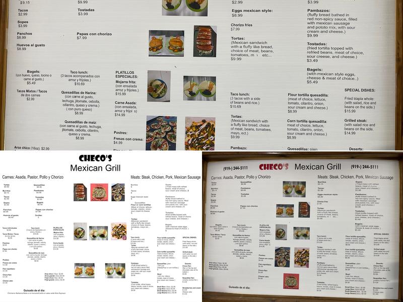 Checos Mexican Grill Menu