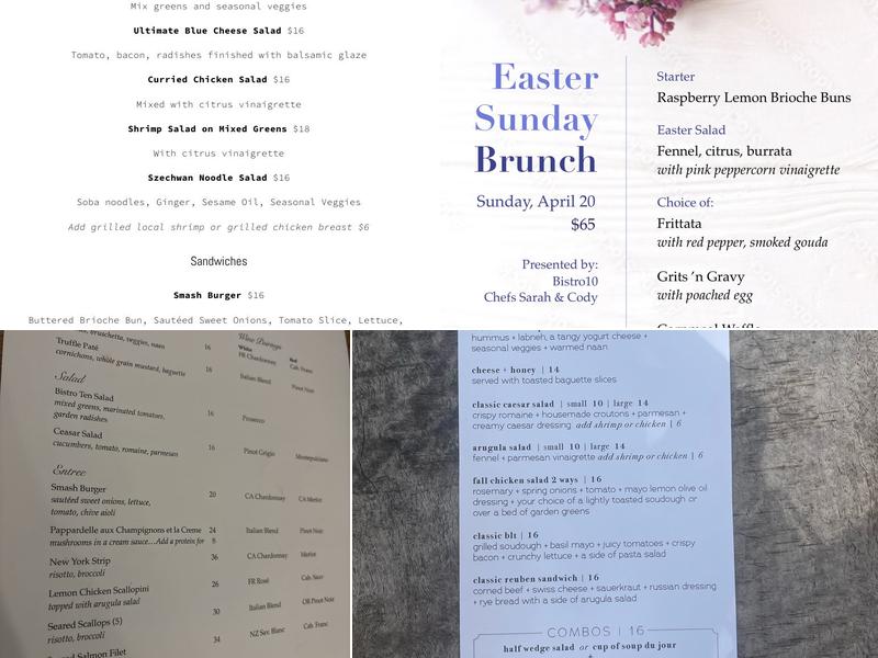 Bistro Ten Menu