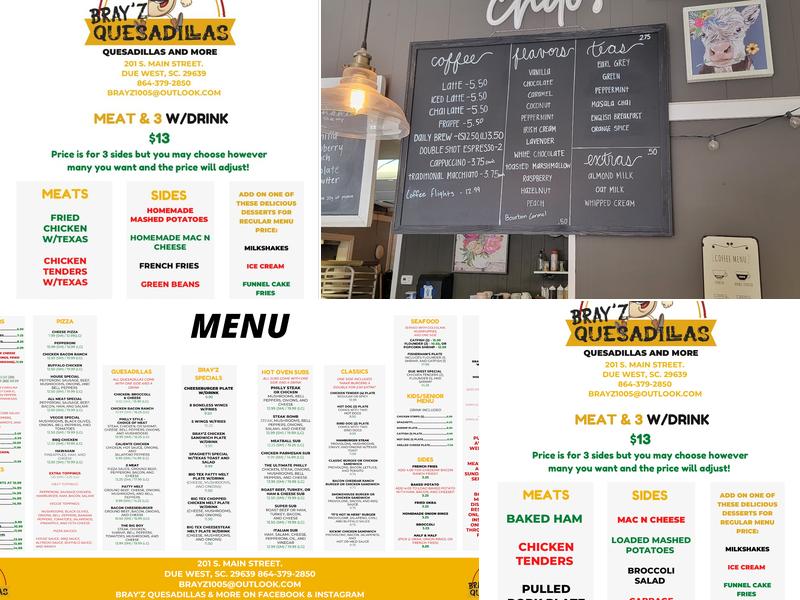 Bray'z Quesadillas & More Menu