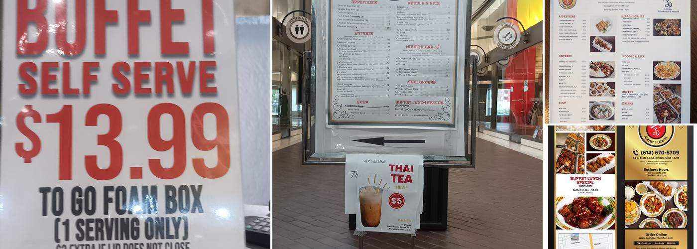 L.Ginger Asian Fusion & Hibachi Menu