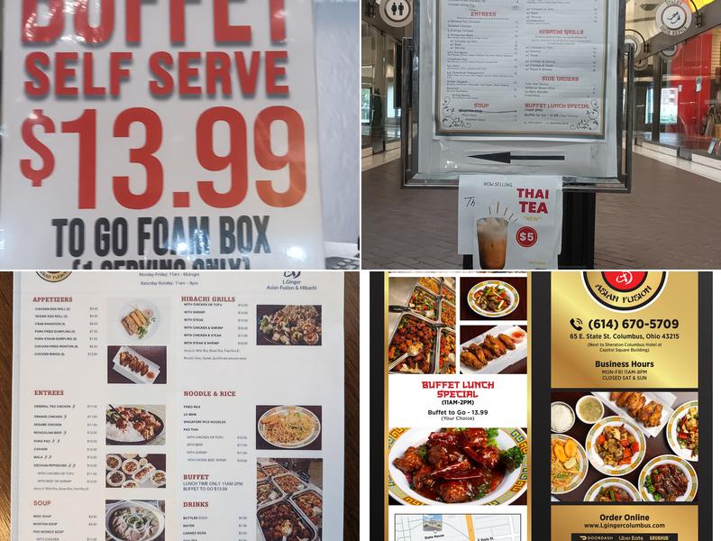 L.Ginger Asian Fusion & Hibachi Menu