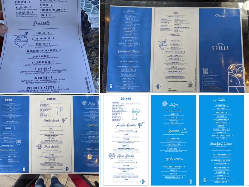 Grilla Greek Kouzina Menu