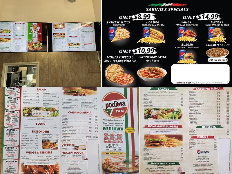 Sabino's Pizza Menu