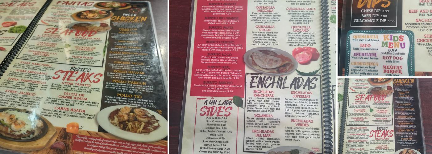 Dos Arcos Menu