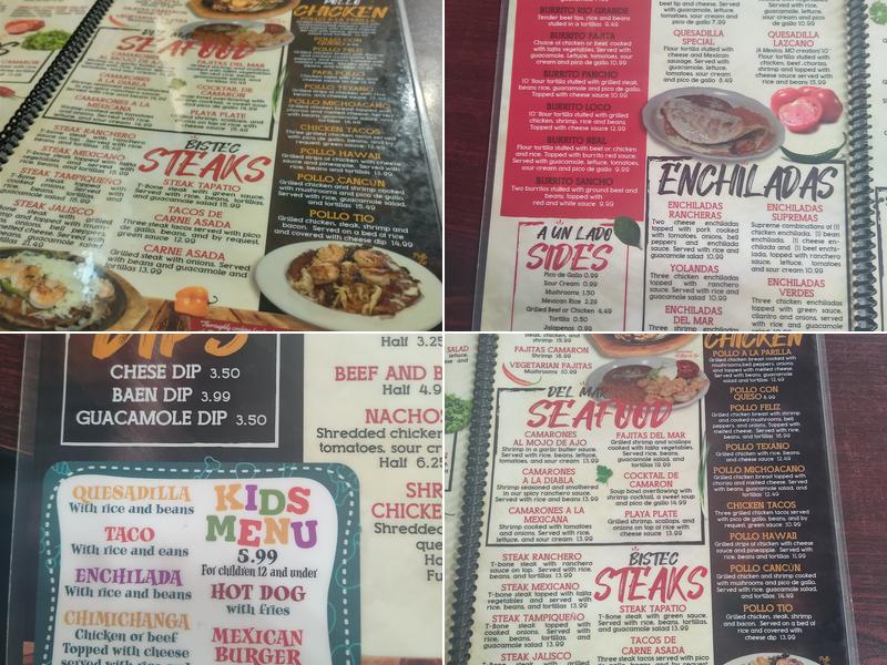 Dos Arcos Menu