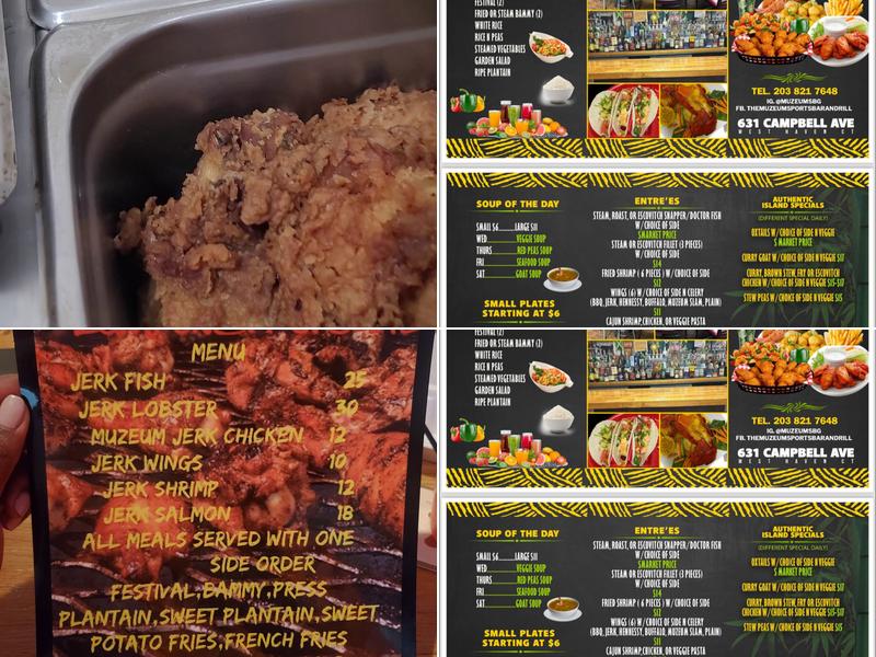 The Muzeum sports bar n grill Menu