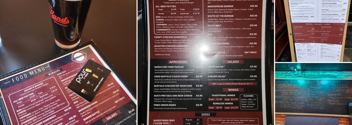 Burger Underground Menu
