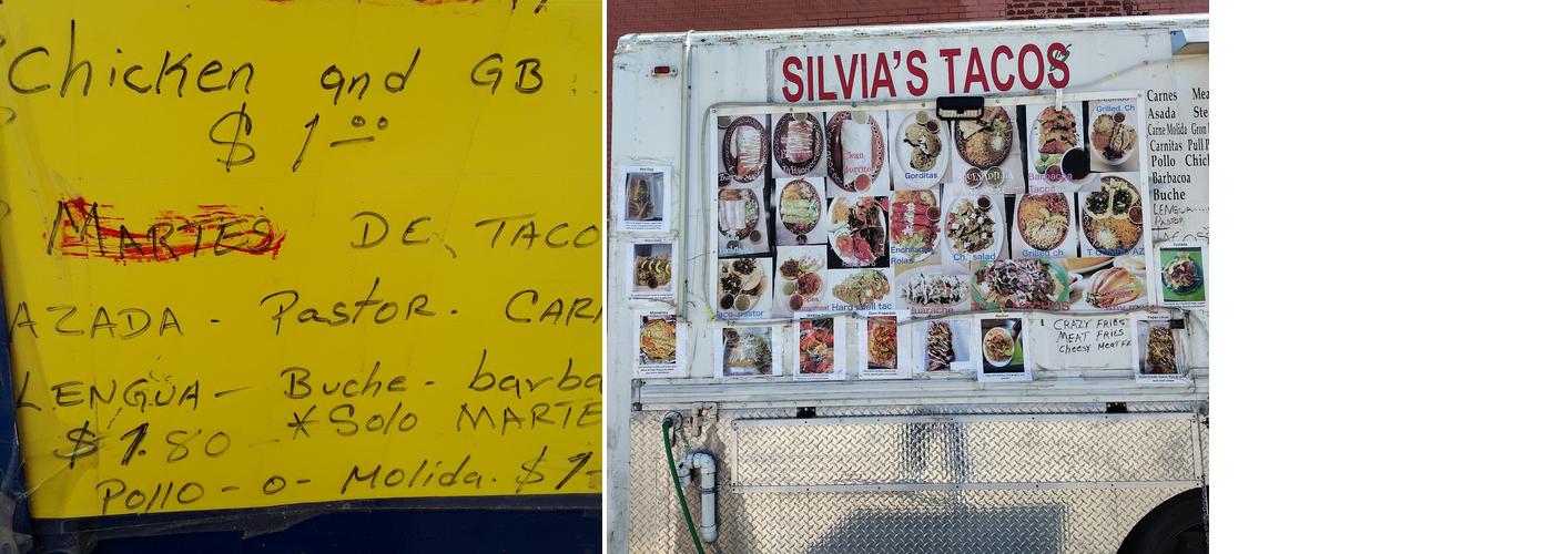 Silvia's Tacos Menu