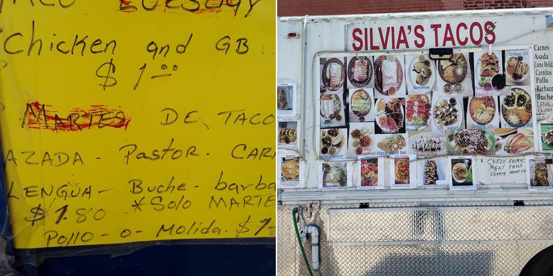 Silvia's Tacos Menu