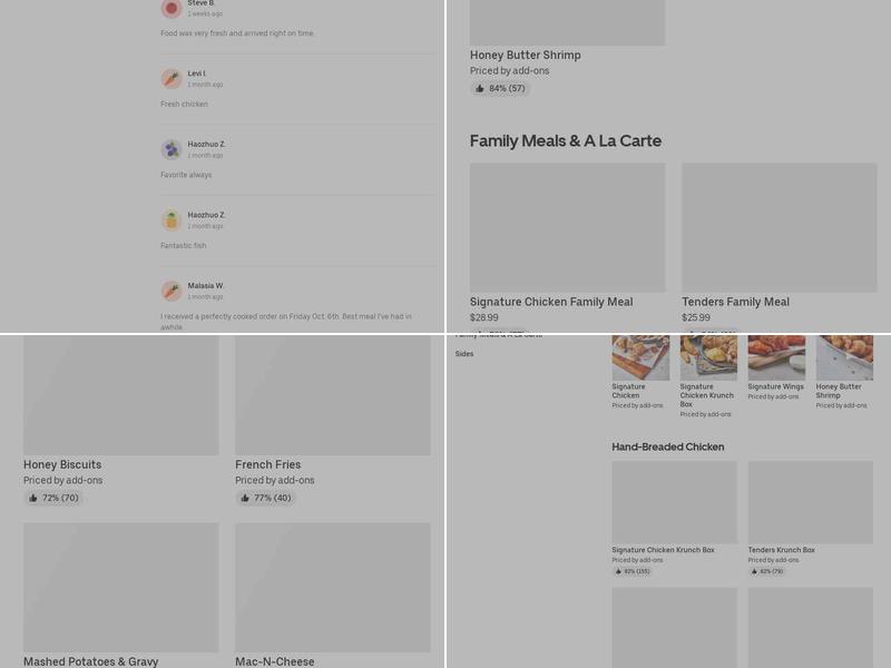 Krispy Krunchy Chicken Menu