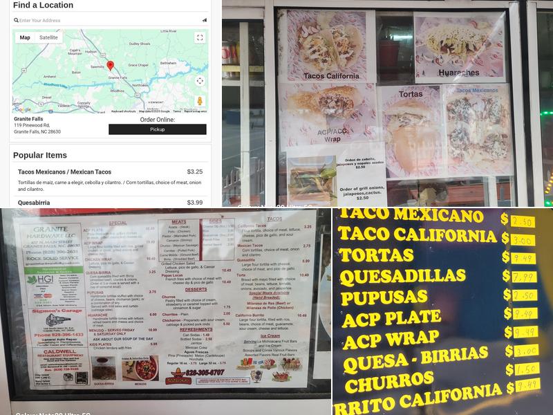 Tacos El Charly Menu