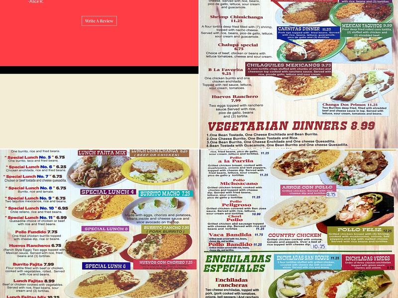El Toro Menu