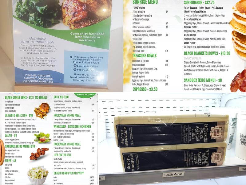Beach Dunes Eats & Arts Menu
