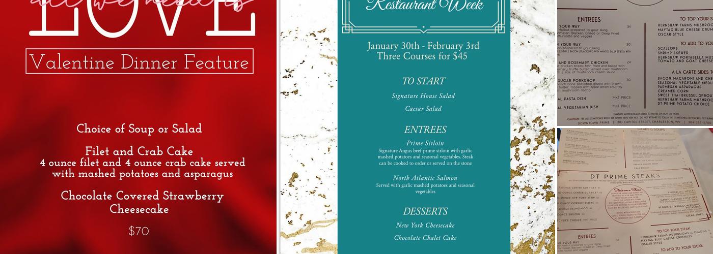 DT Prime Steakhouse Menu