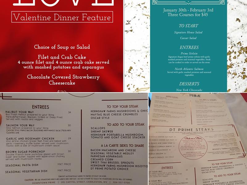 DT Prime Steakhouse Menu