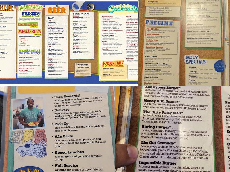 Pluckers Wing Bar Menu