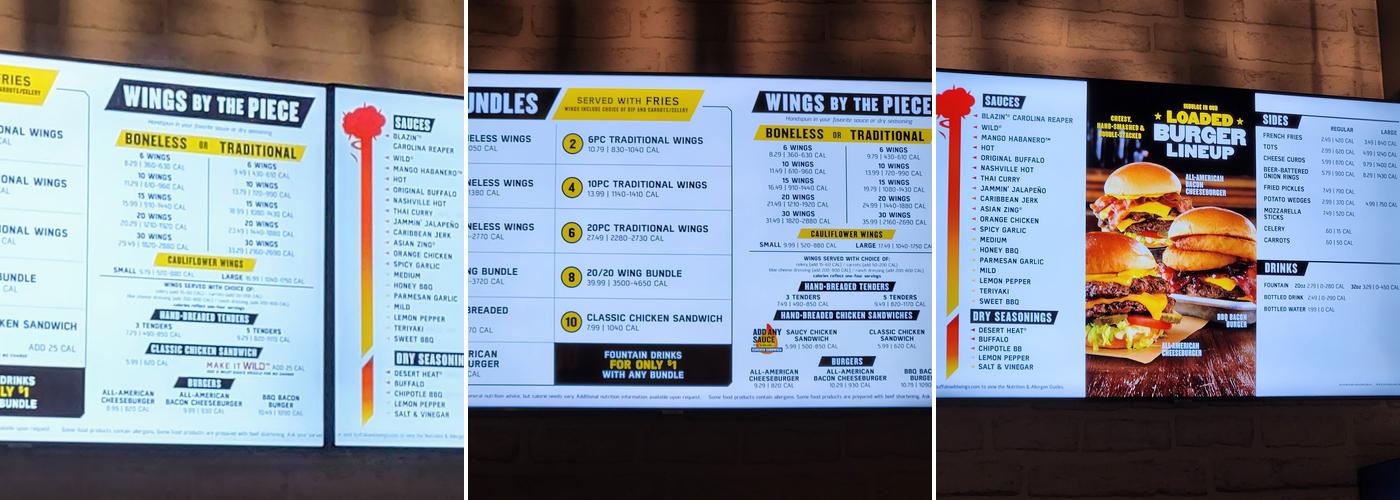 Buffalo Wild Wings ‘GO’ Menu