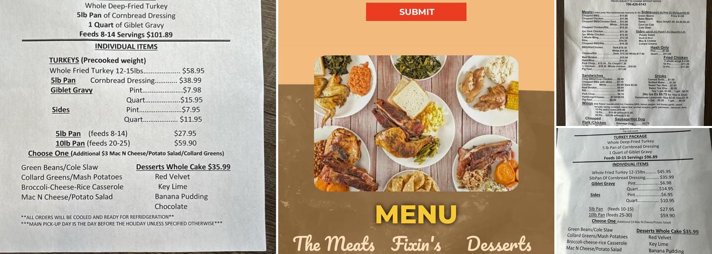 Wright's BBQ Menu