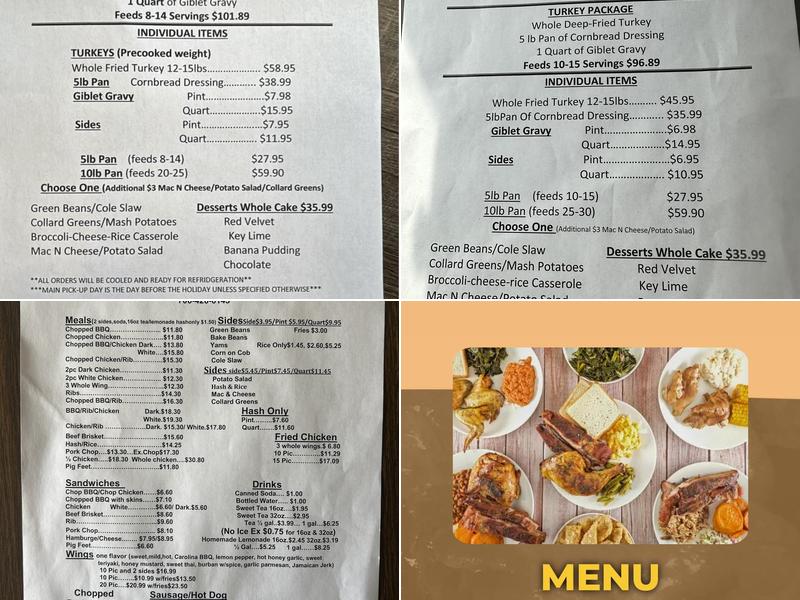 Wright's BBQ Menu