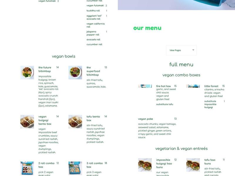 Sushi But Like Vegan Menu