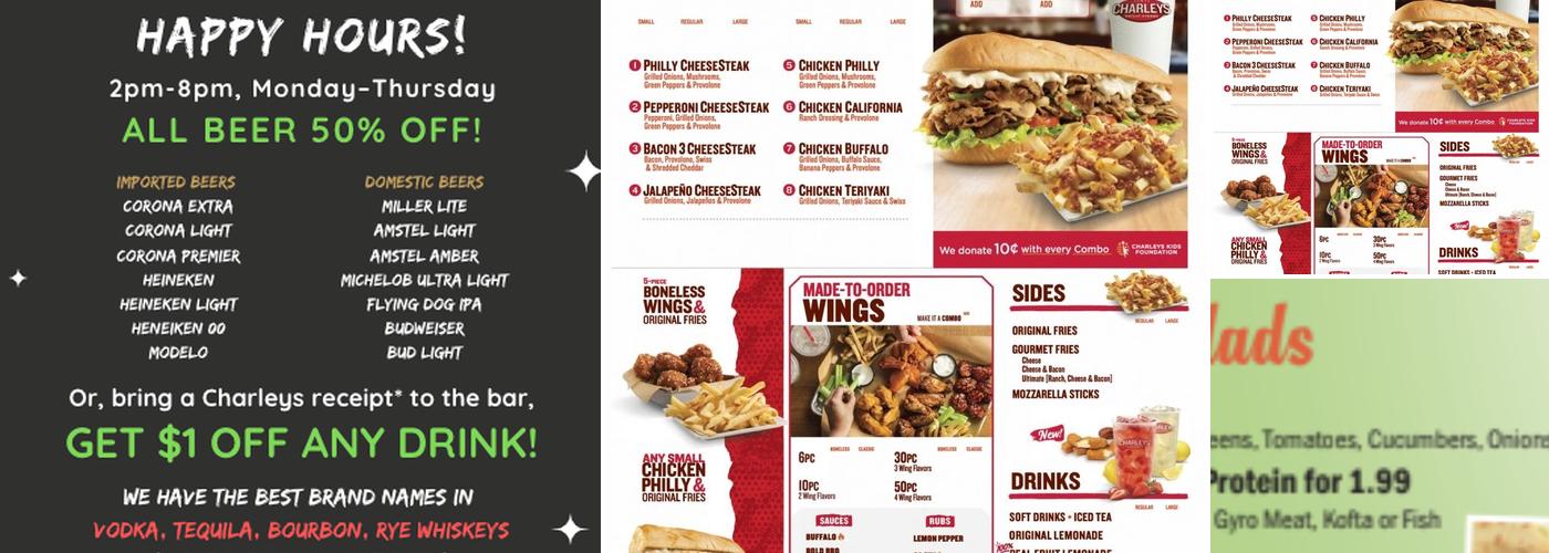 Charleys Philly Steaks – BITES Langley Park Menu