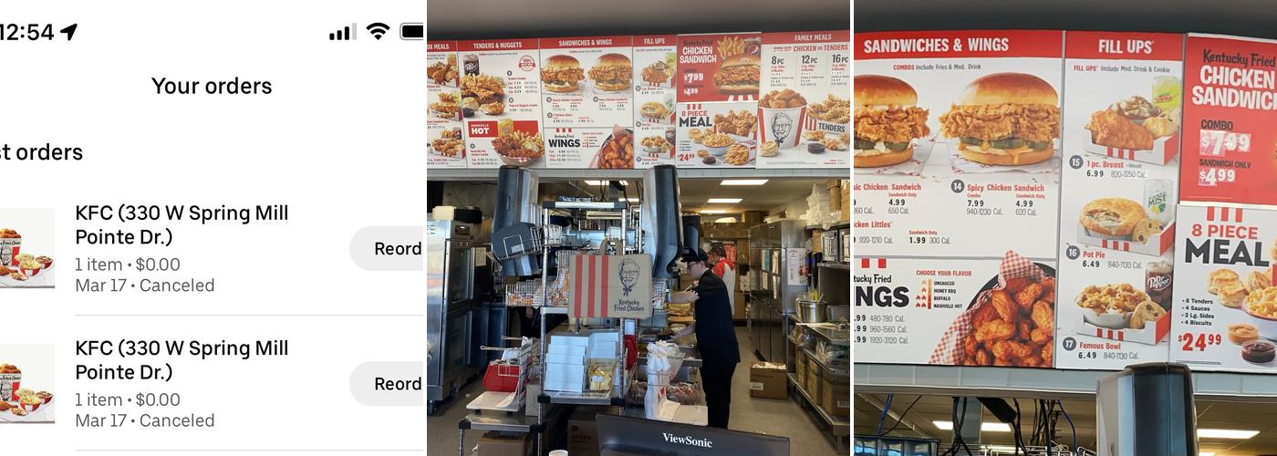 KFC Menu