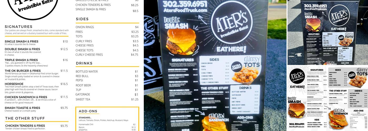 Ater’s Menu