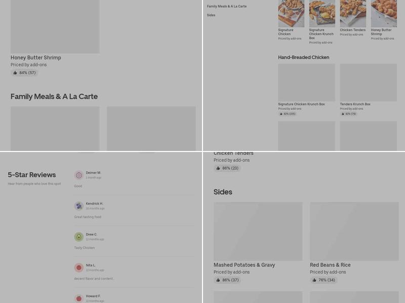 Krispy Krunchy Chicken Menu