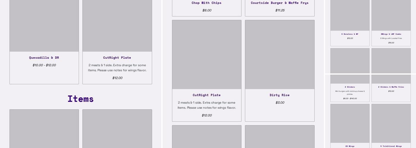 The Courtside Cafe Menu