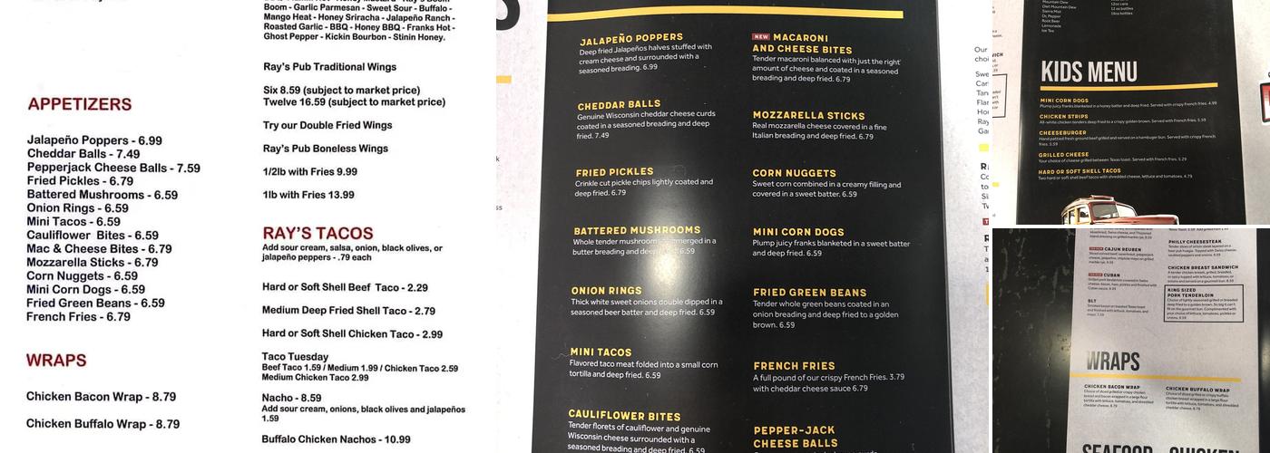 Ray's Pub Menu