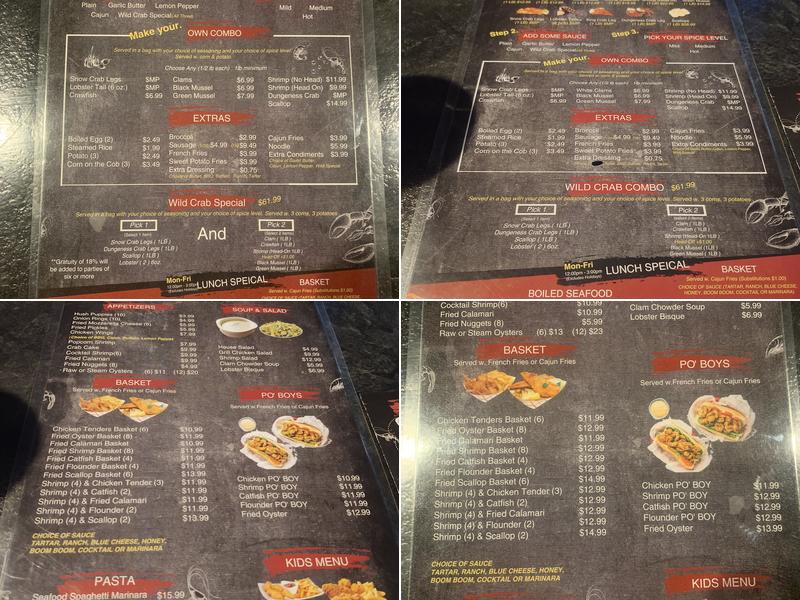 Wild Crab Menu