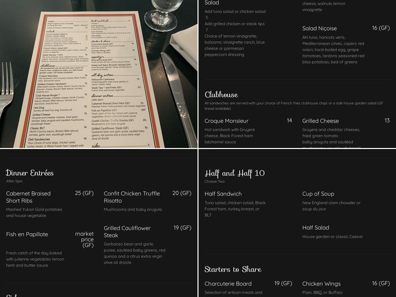 Bistro 19 Menu