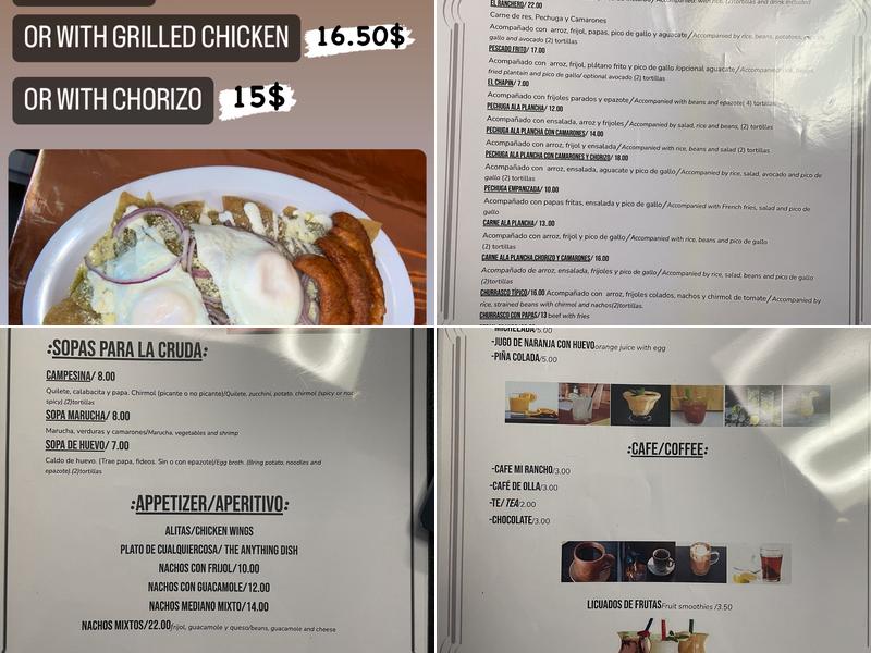 Antojitos Mi Rancho Menu