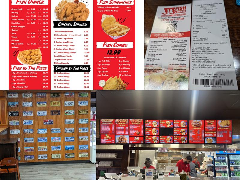 JJ fish & chicken McDonough Menu