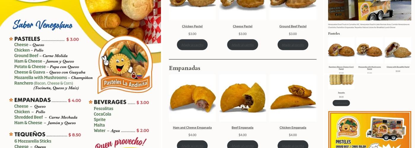 Pasteles La Andinita Menu