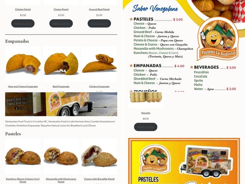 Pasteles La Andinita Menu