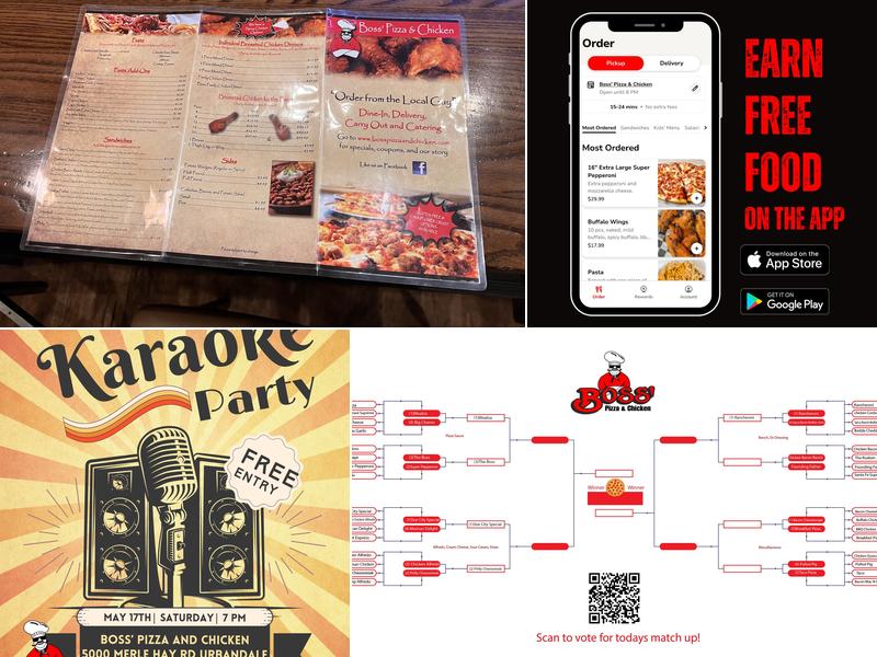 Boss' Pizza & Chicken Menu