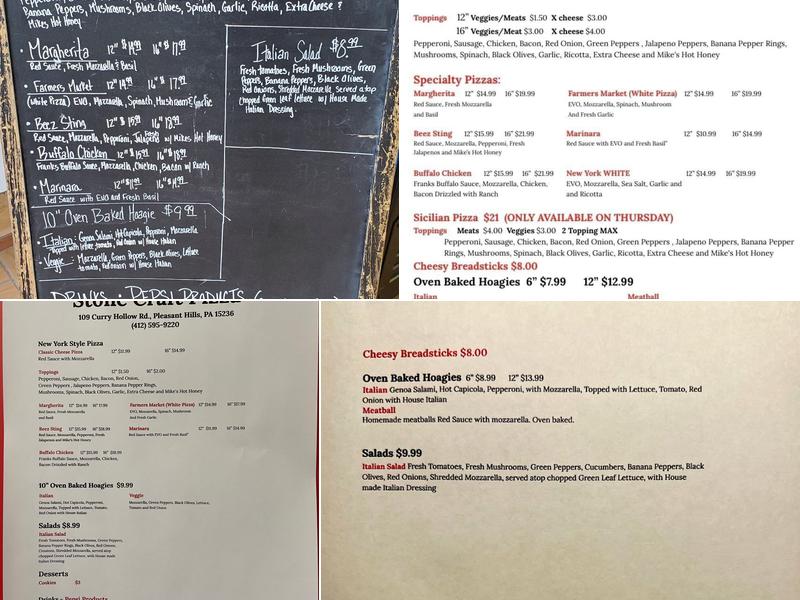 Stone Craft Pizza Menu